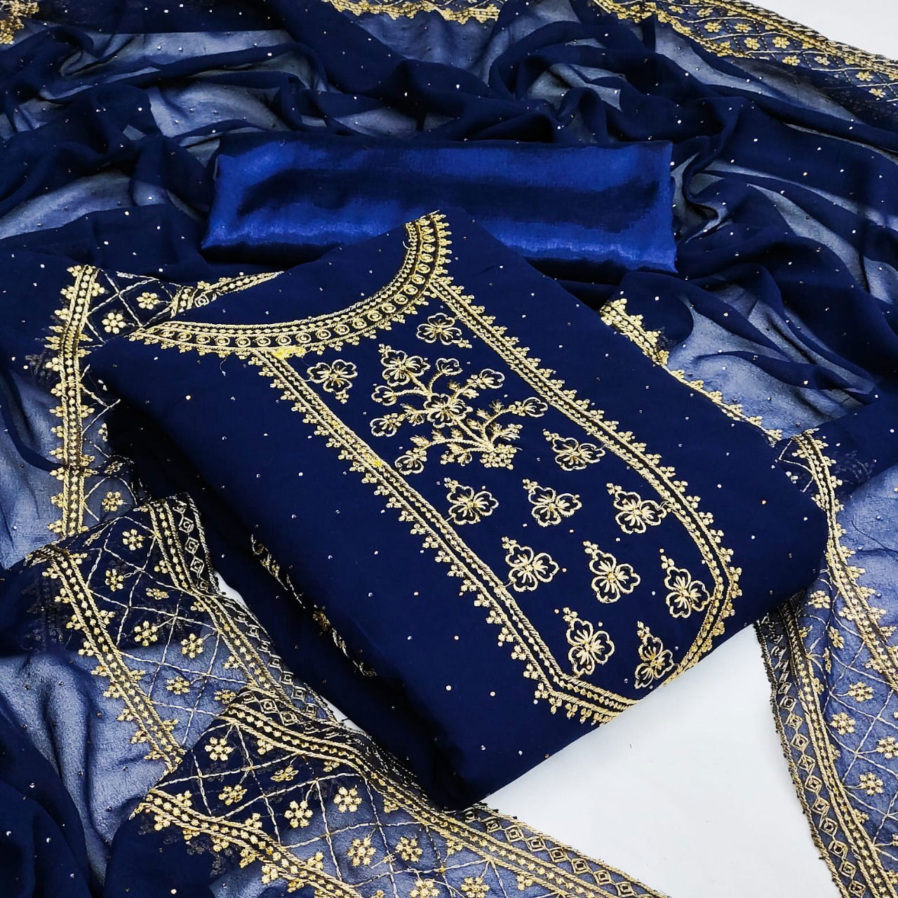 Gng 50003 Georgette Latest  Festive Wear Heavy Dress Material Collection